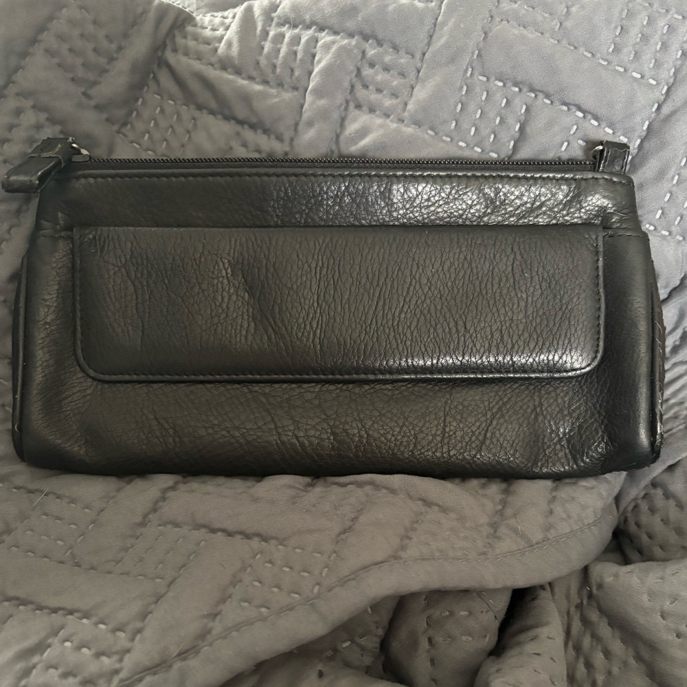 Genuine Leather Black Clutch